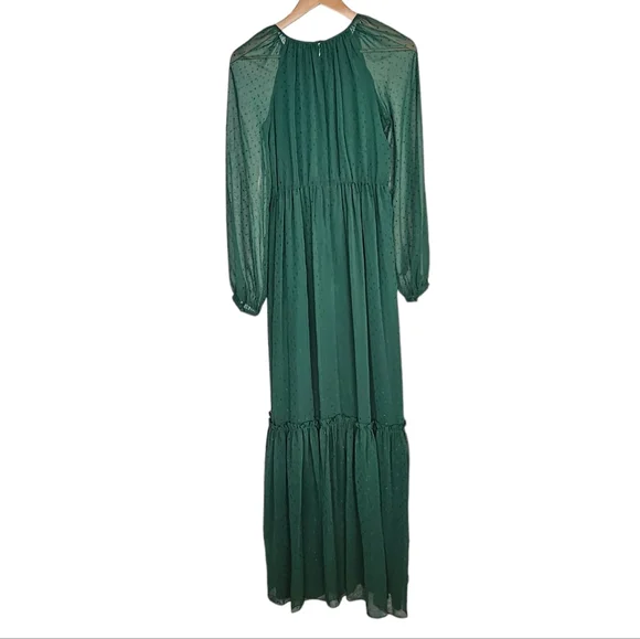 Gal Meets Glam Georgette Dress Maxi Holly Green Dress Size US 2 New With Tags